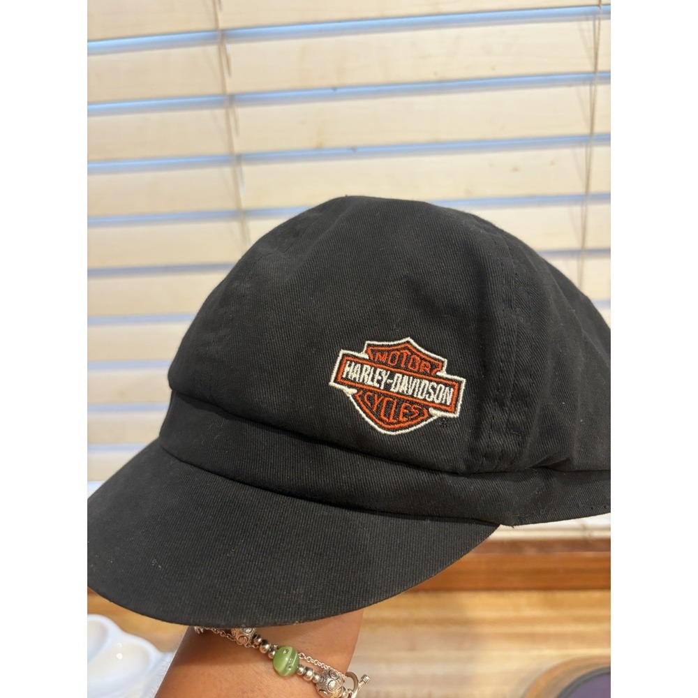 Harley-Davidson Black Newsboy Cabbie Cap Embroidered Motorcycle Biker Hat - Picture 2 of 9
